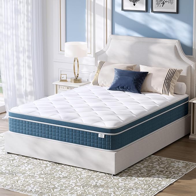 Twin XL Mattress, 12 Inch Hybrid Mattress Twin XL with Individual Pocket Springs and Pressure-Relieving Memory Foam, Breathable, Medium Firm Mattress in a Box 80"x39"x12"