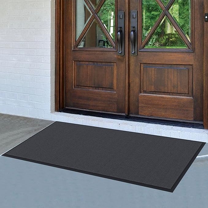 Amyracel Front Door Mat Indoor Outdoor Entrance, 36" x 48" All-Season Waterproof Heavy Duty Doormat for Outside Entry, Stain and Fade Resistant, Low Profile, Easy Clean Patio Entryway Mat