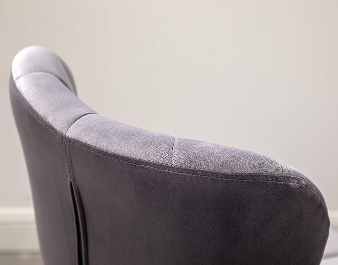Roundhill Furniture Ellston Velvet Adjustable Swivel Barstools in Gray, Set of 2, Grey