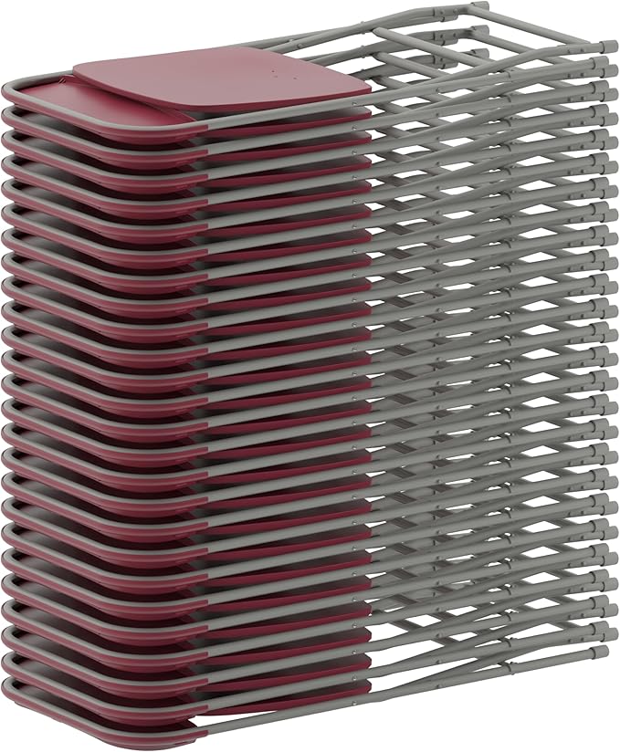 Flash Furniture Hercules Series Plastic Folding Chair - Red - 4 Pack 650LB Weight Capacity Comfortable Event Chair-Lightweight Folding Chair