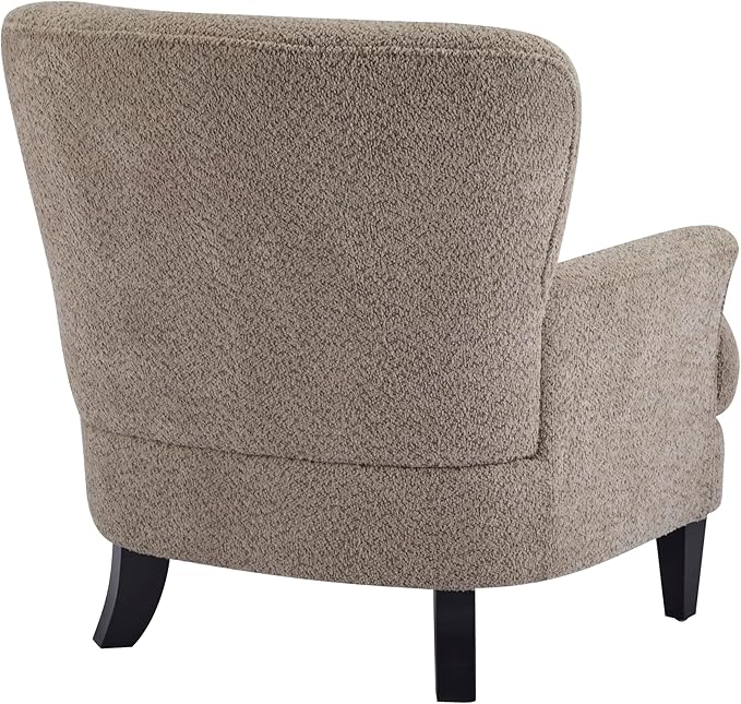 Christopher Knight Home Colby Boucle Upholstered Club Chair, Living Room Accent Chair, Wooden Frame, Flared Armrest, Plush Thick Cushion, Reading Lounge Chair, Space-Saving Furniture, Light Brown