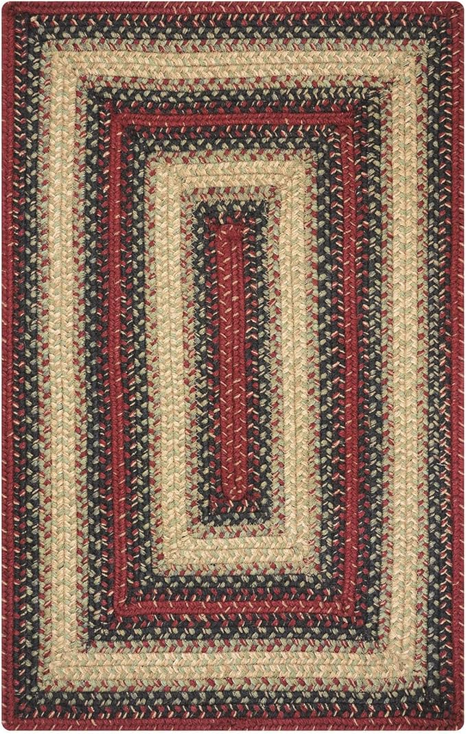 Homespice Highland Multicolor Jute Braided Rope Rug, 5x8' Rectangle - Warm Country and Cabin Decor, Perfect for Bedrooms and Living Rooms - Durable, Easy to Clean and Pet Friendly