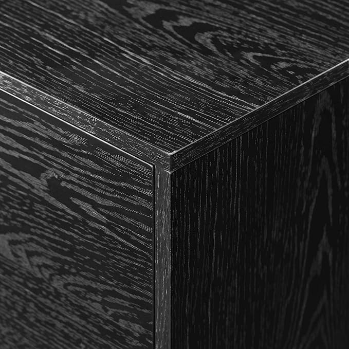 Walker Edison Nora Modern Minimal Open-Shelf TV Stand for TVs up to 80 Inches, 70 Inch, Black