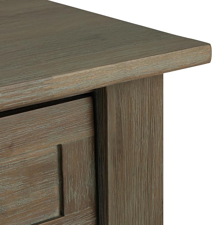 SIMPLIHOME Monroe SOLID ACACIA WOOD 22 inch Wide Square Rustic End Table in Distressed Grey for the Living Room and Bedroom