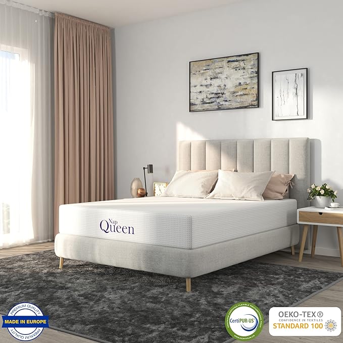 NapQueen Full Mattress, 14 Inch Charcoal Memory Foam Mattress, Full Bed Mattress in a Box, CertiPUR-US Certified, Medium Firm, Breathable Soft Fabric Cover