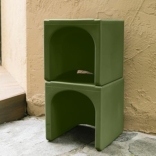 ECR4Kids Tri-Me Table and Cube Chair Set, Multipurpose Furniture, Hunter Green, 3-Piece