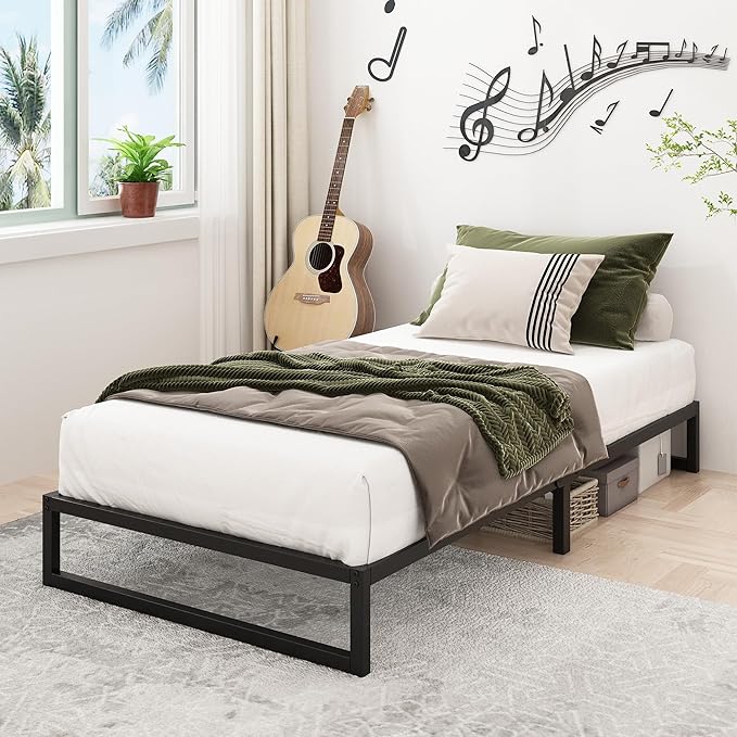 9 Inch Twin XL Bed Frames Heavy Duty Sturdy Metal Platform Bed Frame No Box Spring Needed, Noise Free, Easy Assembly, Black