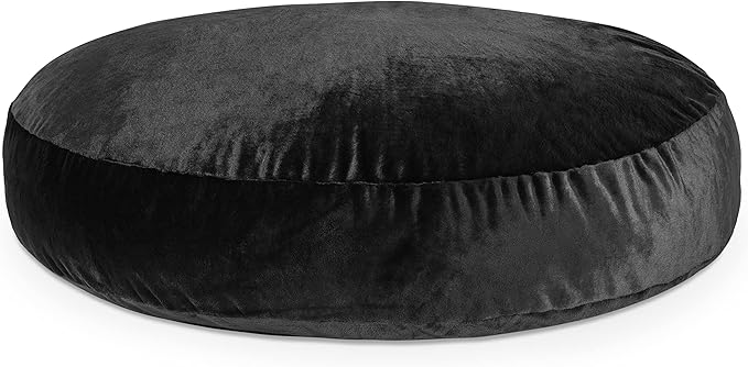 Jaxx 6 Foot Cocoon - 2-in-1 Convertible Bean Bag Bed & Large Bean Bag Chair for Adults - Premium Faux Fur, Black Rabbit
