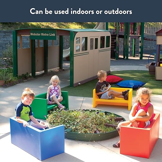 Children's Factory Adapta-Bench, CF910-028 Red, Kids Flexible Seating, Classroom, Preschool and Daycare Furniture, Indoor or Outdoor Toddler Chairs