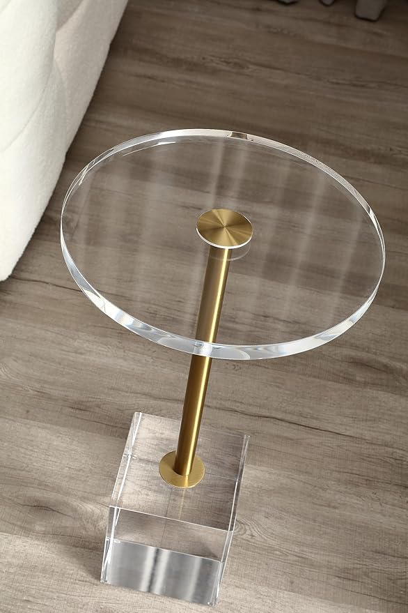 Clear Acrylic End Table,Side Table,for Livingroom,13.5 x 13.5 inch, 23 inch High