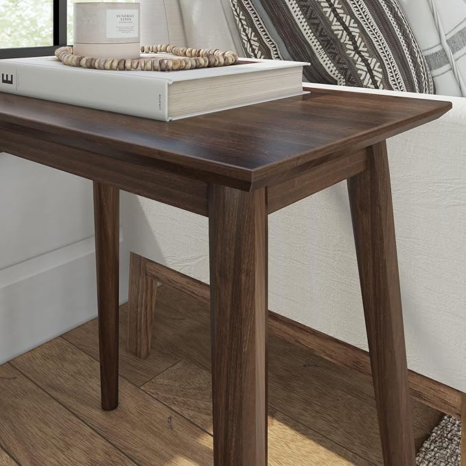 Plank+Beam Mid Century Modern Rectangular Side Table, End Table for Living Room, Wooden Bedside Table, Small End Table for Office Space, Walnut