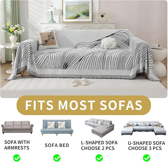 Non Slip Sofa Covers Couch Covers for 2 Cushion Couch Sofa Pet Friendly Washable Couch Covers for Sofa, Soft Thick Sectional Couch Covers L Shape Furniture Protector for Kids, Dogs 71" X102"