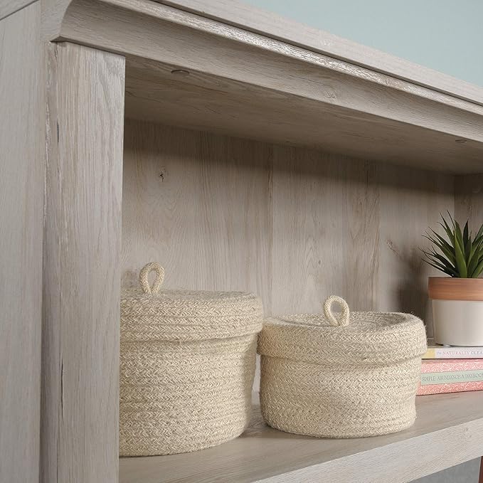 Sauder Miscellaneous Storage Bookcase with Doors, Adjustable Shelves, 5 Shelf Bookcase - Chalked Chestnut Finish