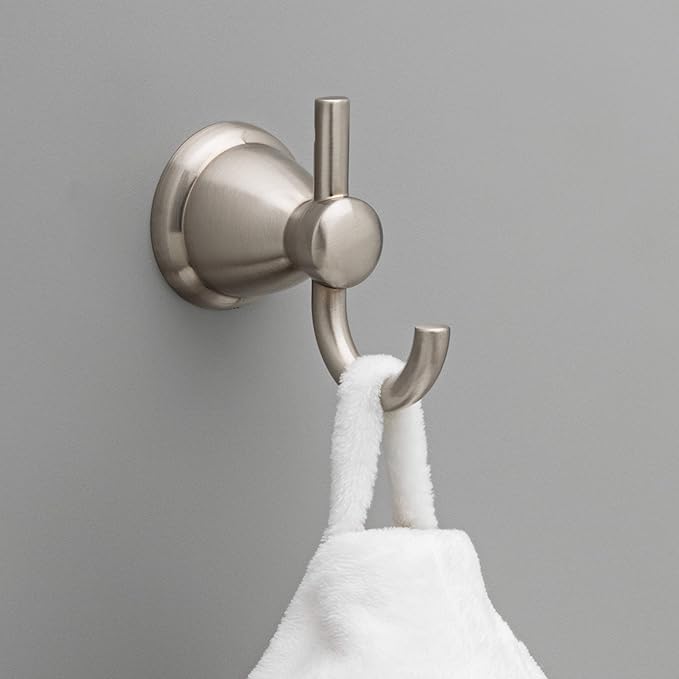 Franklin Brass Kinla 5-Piece Bathroom Set Satin Nickel 18" and 24" Towel Bar Racks, Toilet Paper Holder, Ring, Hook KIN5PC-SN