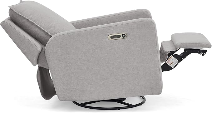Delta Children babyGap Harlowe Power Recliner with USB-A & Charging Port Greenguard Gold Certified – Stain-Resistant Performance Fabric is Oeko-TEX Standard 100 Certified, Ash