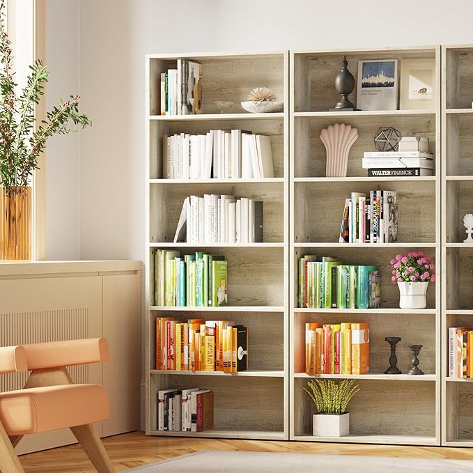 IRONCK Bookshelves and Bookcases Floor Standing 6 Tiers Display Storage Shelves 70 in Tall Bookcase Home Decor Furniture for Home Office, Living Room, Bed Room