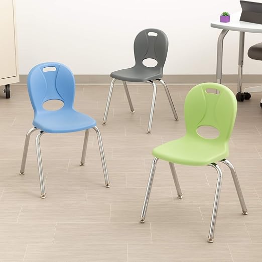 Learniture LNT-114-CSW-GA Learniture Structure Series School Chairs for Classroom, 14" Seat Height, Green Apple, Pack of 4