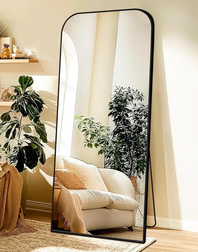 Delma Full Length Mirror, 65" x 30" Standing Large Floor Mirror with Aluminum Frame for Bedroom, Living Room,Bathroom