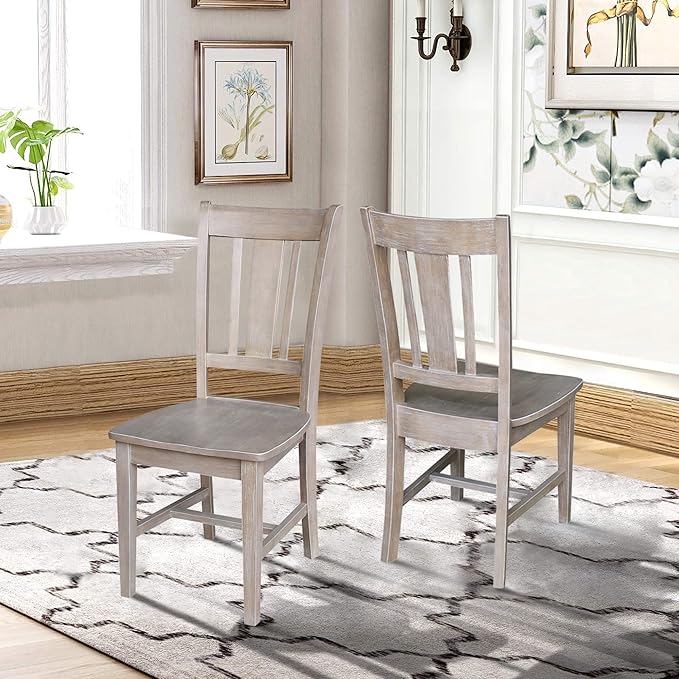 International Concepts Set of Two San Remo Splatback Chairs, Washed Gray Taupe