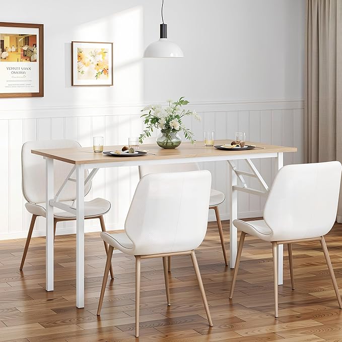 Need Office Computer Desk - 47.2L Sturdy and Heavy Duty Folding Laptop Table,Writing Table/Home Office Desk/Sewing Table,No Assembly Required,Pink Oak&White AC5AW (120 * 60)