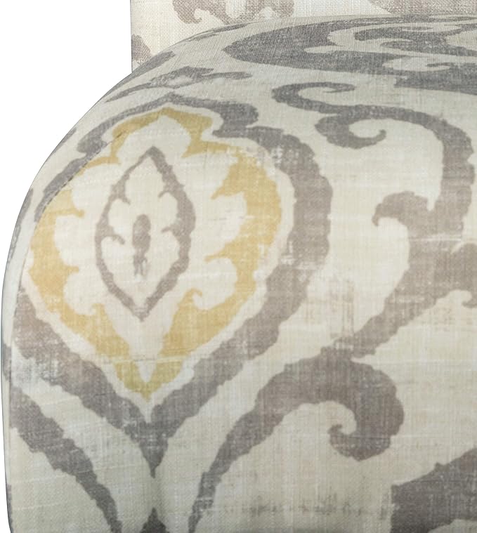 HomePop Upholstered Counter Height Barstool, 24-Inch, Suri Cream Damask