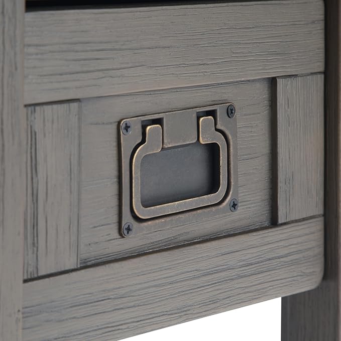 SIMPLIHOME Monroe SOLID ACACIA WOOD 14 inch Wide Rectangle Rustic Narrow Side Table in Farmhouse Grey for the Living Room and Bedroom