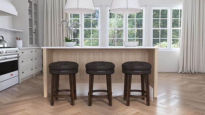 Hillsdale Krauss Backless Swivel Counter Height Stool, Dark Brown