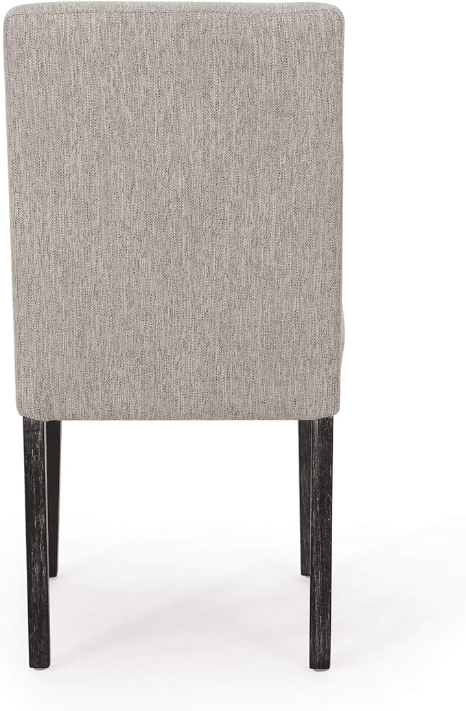 Christopher Knight Home Boling Contemporary Upholstered Dining Chair (Set of 2), Light Grey + Dark Brown
