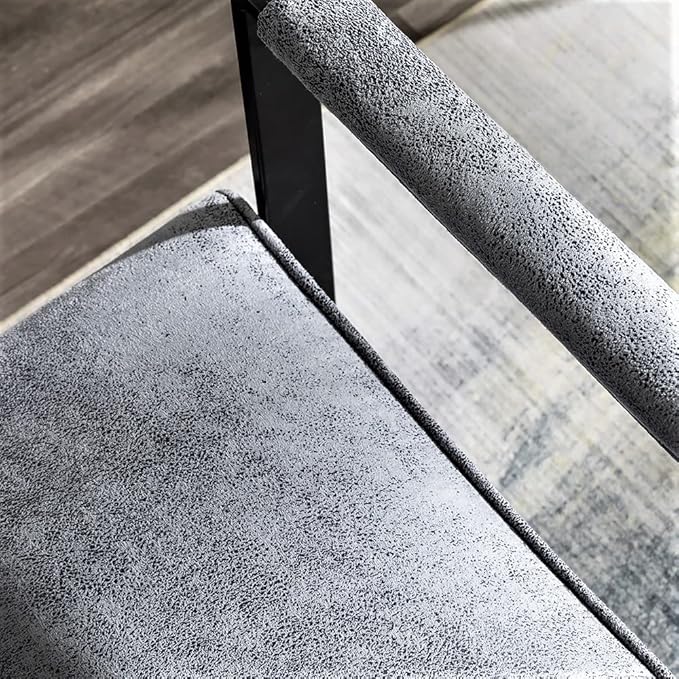 Container Furniture Classic Mid Century Modern Accent Chair with Durable Square Metal Frame, Armchair for Living Room, Bedroom, Home Office in Spotted Microfiber Upholstery, Grey
