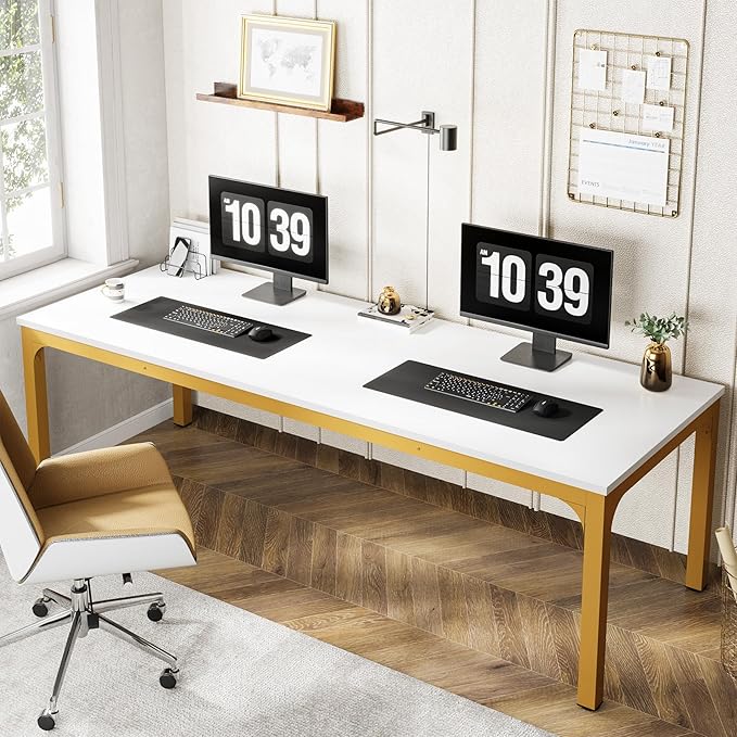 Tribesigns 78.7 Inches Extra Long Computer Desk 2 Person Desk, Double Long Desk, Workstaion for Home Office