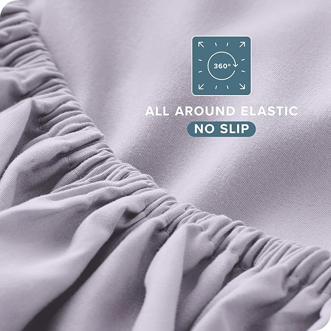 Bare Home King Sheet Set - 1800 Ultra-Soft Microfiber King Bed Sheets - Double Brushed - Deep Pockets - Easy Fit - 4 Piece Set - Bed Sheets (King, Light Lavender)