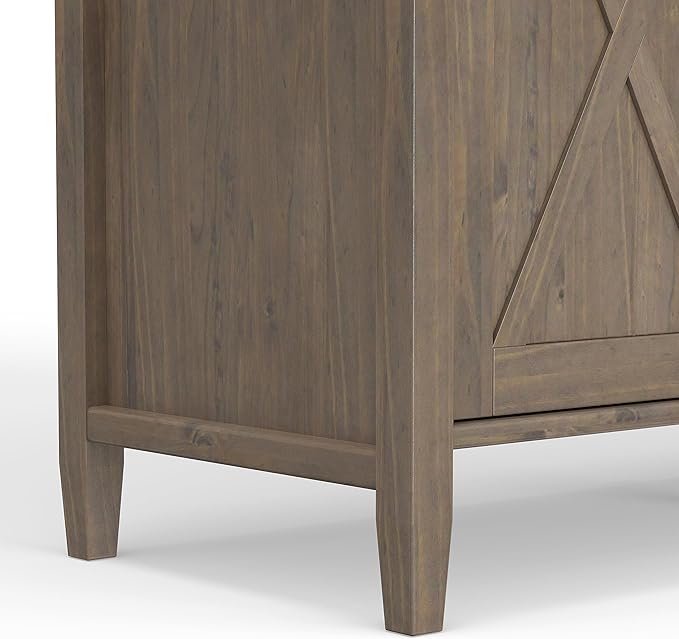 SIMPLIHOME Ela Solid Wood 53 inch Wide Transitional TV Media Stand in Smoky Brown for TVs up to 60 inches for The Living Room and Entertainment Center