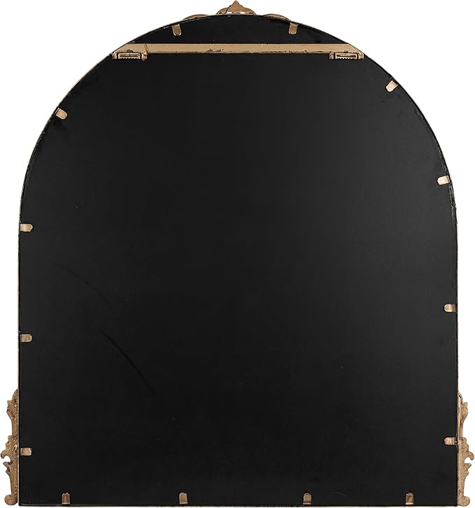 Kate and Laurel Myrcelle Traditional Arched Mirror; 30 x 32; Antique Gold; Decorative Large Vintage Arch Mirror with Ornate Garland Detailing Along The Crown and Edges of The Frame