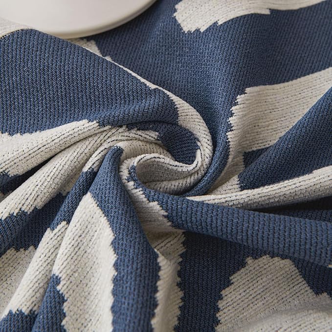 STACYPIK Jacquard Blue Geometric Sofa Cover Thick Soft Boho Couch Covers for 1 Cushion Couch Dogs Cats Furniture Protector Cover Reversible Armchair Cover for Pets Dog Cat Sofa Throw Cover-71X71IN