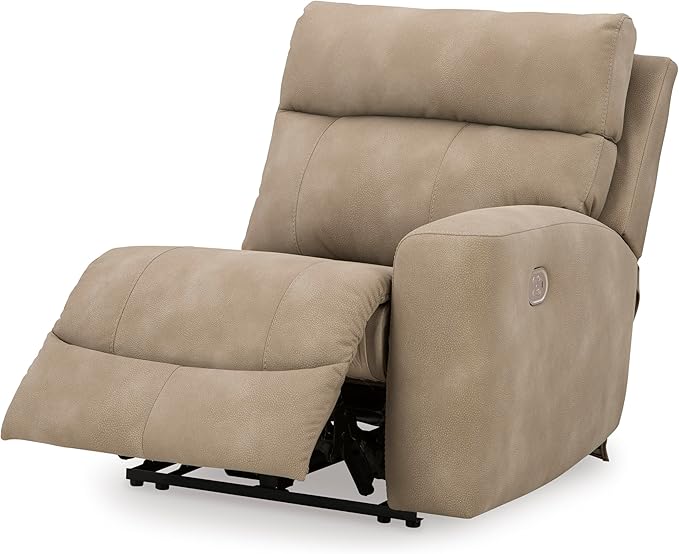 Signature Design by Ashley Next-Gen DuraPella Contemporary Faux Leather Modular Wall Hugger 3-Piece Power Reclining Sectional Sofa with Adjustable Headrest and USB Ports, Light Brown