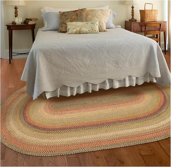 Homespice Kingston Oval Jute Area Rugs 8x10' – Ideal as Multi Color Rugs for Living Room, Bedroom and Dining Area