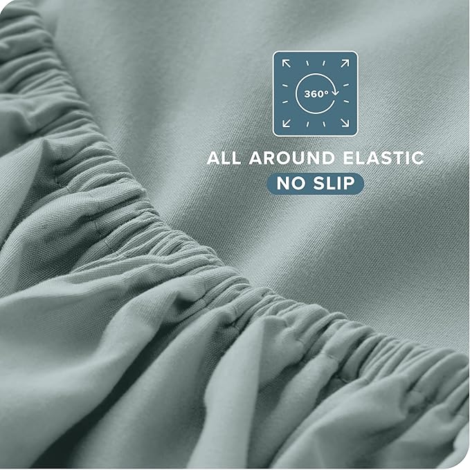 Bare Home Twin Sheet Set - 1800 Ultra-Soft Microfiber Twin Bed Sheets - Double Brushed - Deep Pockets - Easy Fit - Extra Soft - 3 Piece Set - Bedding Sheets & Pillowcases (Twin, Sea Spray)