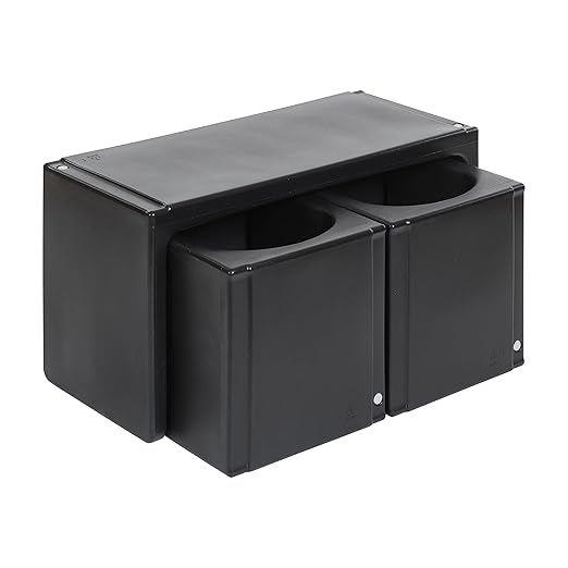 ECR4Kids Tri-Me Table and Cube Chair Set, Multipurpose Furniture, Black, 3-Piece