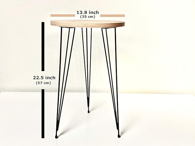 PAK HOME Set of 2 High Gloss Gold End Tables Round Wood Sofa Side Coffee Tables for Small Spaces, Nightstand Bedside Table with Metal Legs for Bedroom, Living Room, Office, Balcony