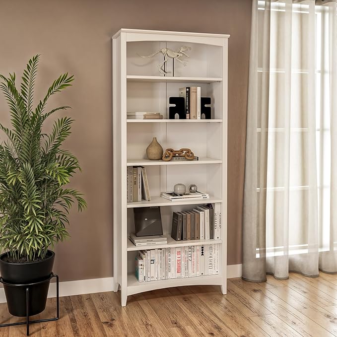 Camaflexi Shaker Style Bookcase, 72", White
