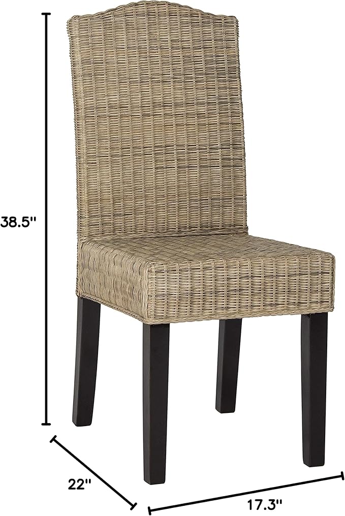 SAFAVIEH Home Collection Odette Grey Wicker Dining Chair
