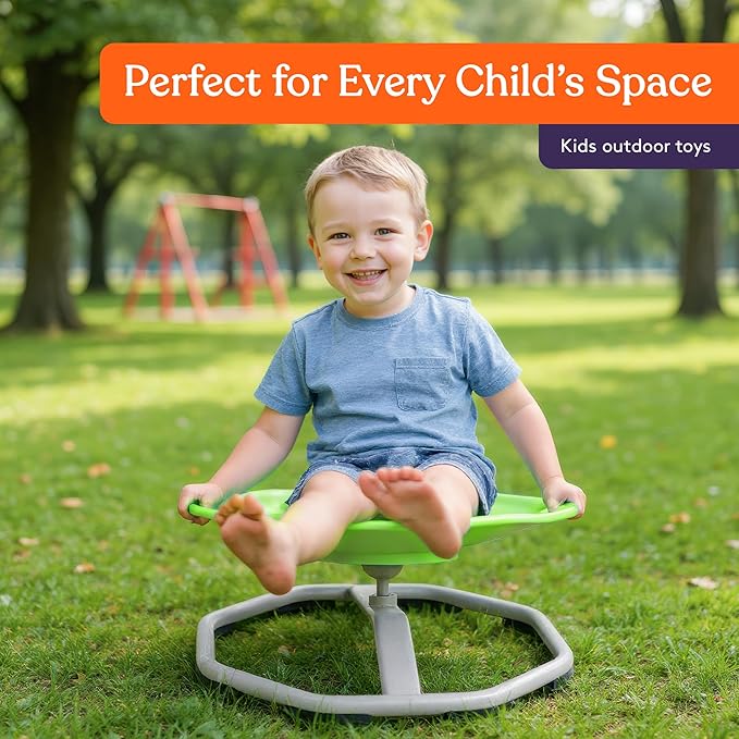 Special Supplies Spinning Chair for Kids- Versatile Kids Sit and Spin Sensory Chair for Training Body Coordination - Sensory Swivel Chair for Playroom, Bedroom, or Nursery (Green)