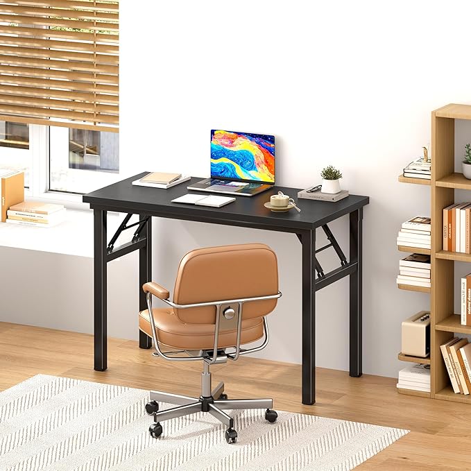 SDHYL 31.5inchesNo Assembly Foldable Computer Desk for Home Office Workstation, Study and Writing, Black