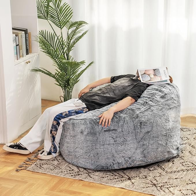 Recaceik Bean Bag Chair Large Bean Bag Chairs, with Fluffy Removable Spongefor, for Living Rooms, bedrooms, Study Rooms, and Offices