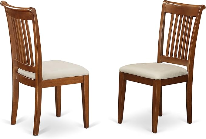 East West Furniture PLPO5-SBR-C 5 Piece Kitchen Table Set for 4 Includes an Oval Dining Room Table with Butterfly Leaf and 4 Linen Fabric Upholstered Chairs, 42x78 Inch, Saddle Brown