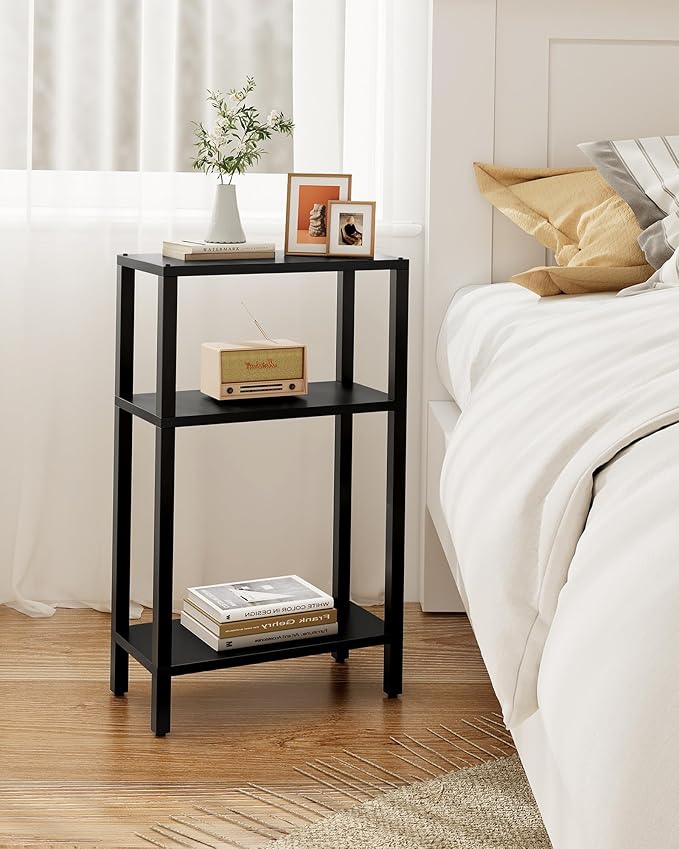 TUTOTAK Small Side Table, Narrow End Table, Skinny Sofa Table, Slim Nightstand, Couch Table, Living Room, Bed Room, Black TB01BK077