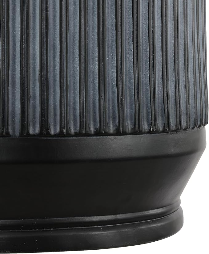 JONATHAN Y TBL1103C Kline 17.5" Mid-Century Modern Brutalist Indoor/Outdoor Accent Table Art Deco, Minimalist, Contemporary, Patio, Garden, Bathroom, Living Room, Wash Black
