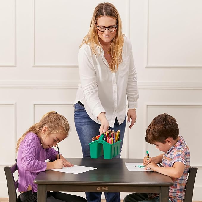 ECR4Kids 30in Square Hardwood Table with 22in Legs, Kids Furniture, Grey Wash