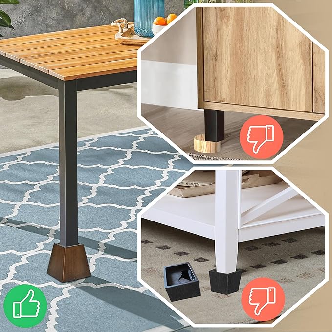 Sopicoz Wooden Furniture Risers Tapered Bed Risers (Brown 4pcs, 4 inch Pyramid)