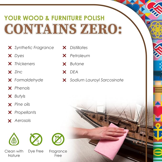 Natural Wood Cleaner & Furniture Polish - Leather Cleaner, Vinyl, Furniture & Wood Polish, Helps Remove Water Stain, Unscented - Includes: 1 Refillable Empty 12oz Bottle & 1 Refill(3 fl oz)